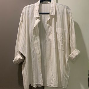 Everlane Long Sleeve Light Yellow and White Striped Button-down